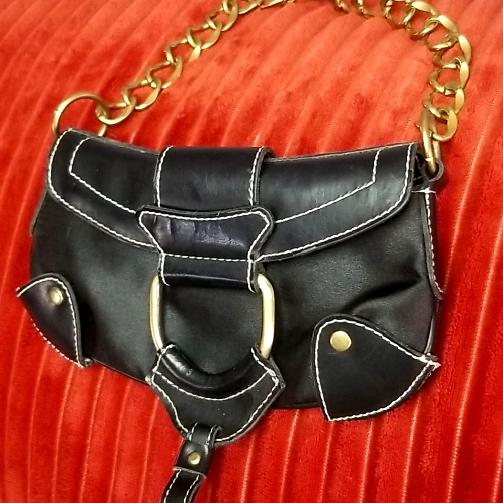 Black and Gold Chained Wristlet